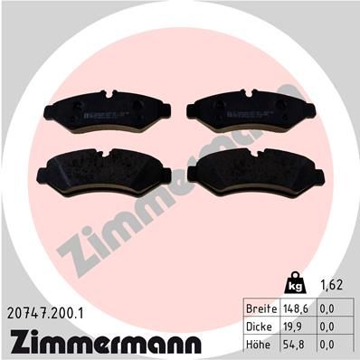 Brake Pad Set, disc brake ZIMMERMANN 20747.200.1