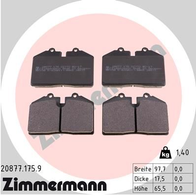 Brake Pad Set, disc brake ZIMMERMANN 20877.175.9