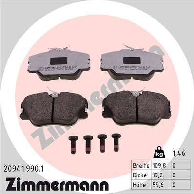 Brake Pad Set, disc brake ZIMMERMANN 20941.990.1