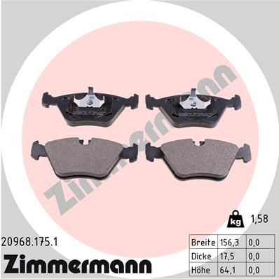 Brake Pad Set, disc brake ZIMMERMANN 20968.175.1