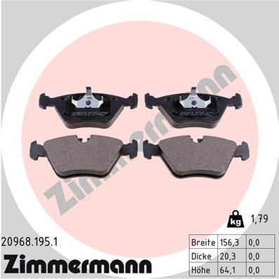 Brake Pad Set, disc brake ZIMMERMANN 20968.195.1