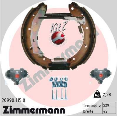 ZIMMERMANN 20990.115.0 Brake Shoe Set