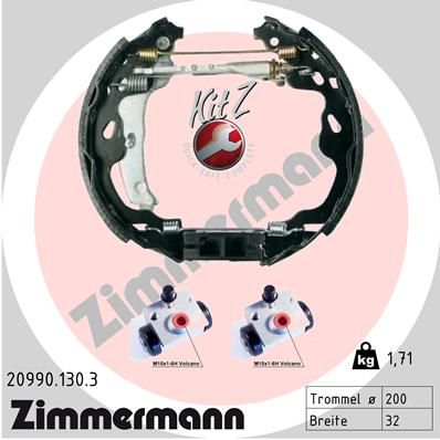 ZIMMERMANN 20990.130.3 Brake Shoe Set