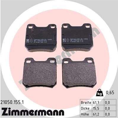 Brake Pad Set, disc brake ZIMMERMANN 21050.155.1
