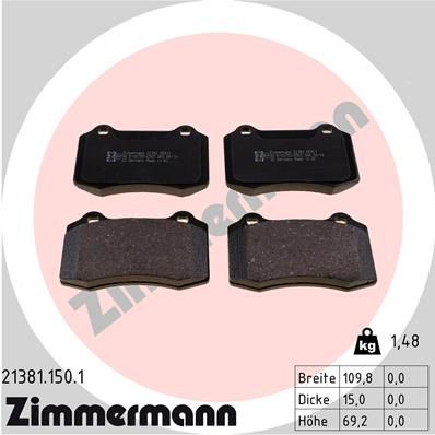 Brake Pad Set, disc brake ZIMMERMANN 21381.150.1