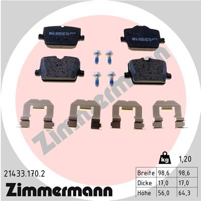 ZIMMERMANN 21433.170.2 Brake Pad Set, disc brake