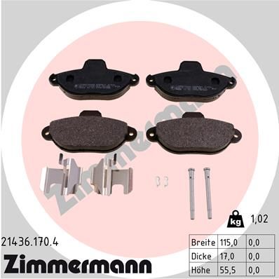 Brake Pad Set, disc brake ZIMMERMANN 21436.170.4