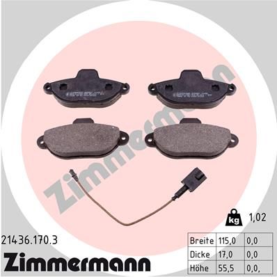 Brake Pad Set, disc brake ZIMMERMANN 21436.170.3