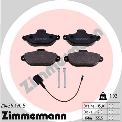 ZIMMERMANN 21436.170.5 Brake Pad Set, disc brake