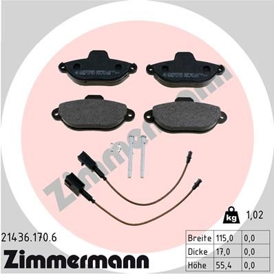 ZIMMERMANN 21436.170.6 Brake Pad Set, disc brake