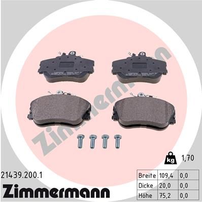ZIMMERMANN 21439.200.1 Brake Pad Set, disc brake