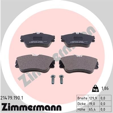 ZIMMERMANN 21479.190.1 Brake Pad Set, disc brake