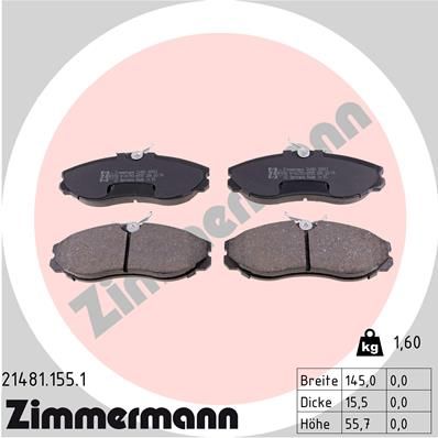 Brake Pad Set, disc brake ZIMMERMANN 21481.155.1