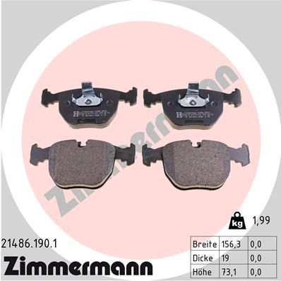 Brake Pad Set, disc brake ZIMMERMANN 21486.190.1