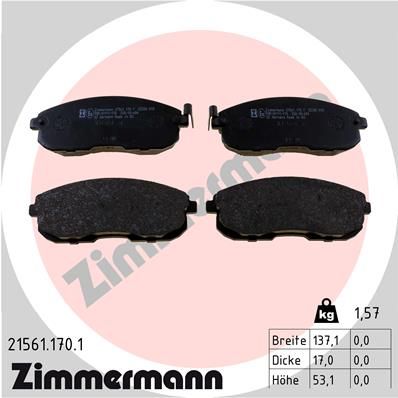 Brake Pad Set, disc brake ZIMMERMANN 21561.170.1