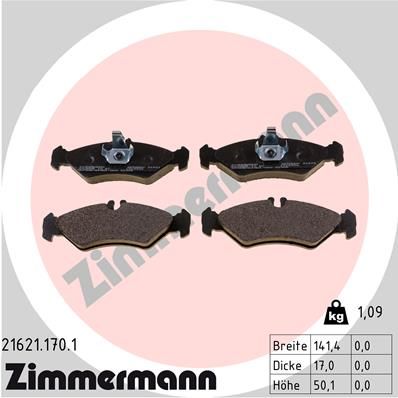 ZIMMERMANN 21621.170.1 Brake Pad Set, disc brake