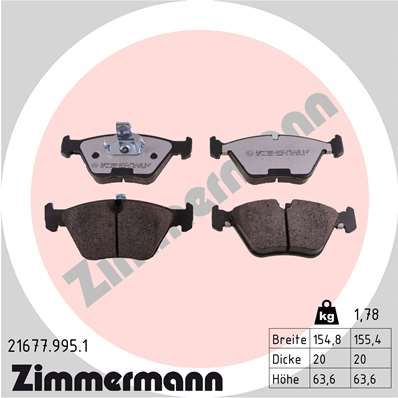 Brake Pad Set, disc brake ZIMMERMANN 21677.995.1