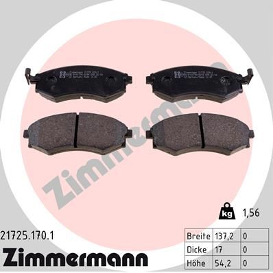 ZIMMERMANN 21725.170.1 Brake Pad Set, disc brake