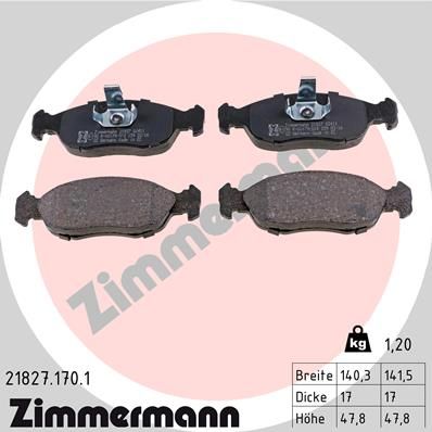 ZIMMERMANN 21827.170.1 Brake Pad Set, disc brake