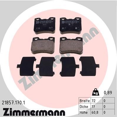 Brake Pad Set, disc brake ZIMMERMANN 21857.170.1