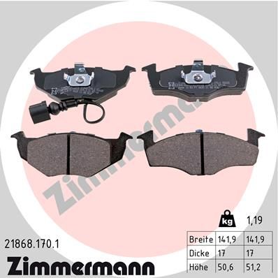 Brake Pad Set, disc brake ZIMMERMANN 21868.170.1