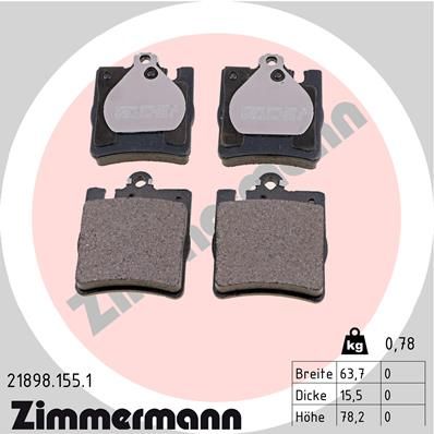 ZIMMERMANN 21898.155.1 Brake Pad Set, disc brake