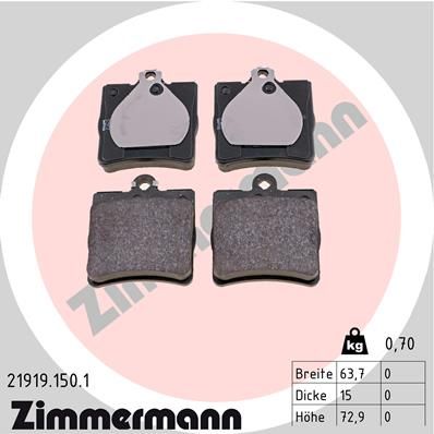 ZIMMERMANN 21919.150.1 Brake Pad Set, disc brake