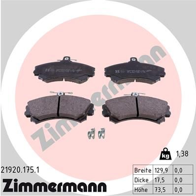 ZIMMERMANN 21920.175.1 Brake Pad Set, disc brake