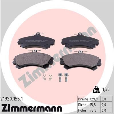 Brake Pad Set, disc brake ZIMMERMANN 21920.155.1