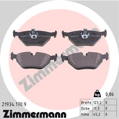 Brake Pad Set, disc brake ZIMMERMANN 21934.170.9