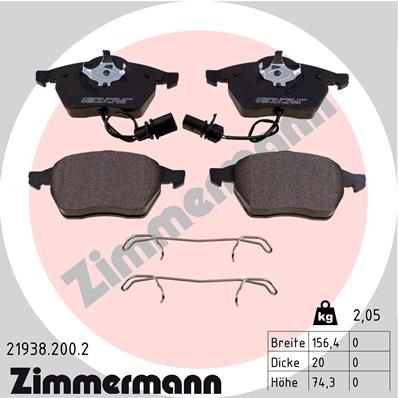 ZIMMERMANN 21938.200.2 Brake Pad Set, disc brake