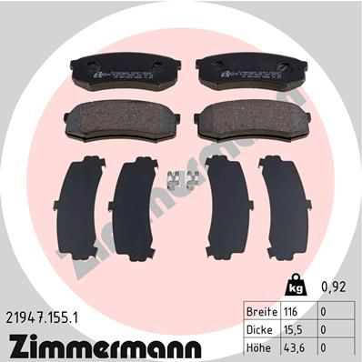 Brake Pad Set, disc brake ZIMMERMANN 21947.155.1