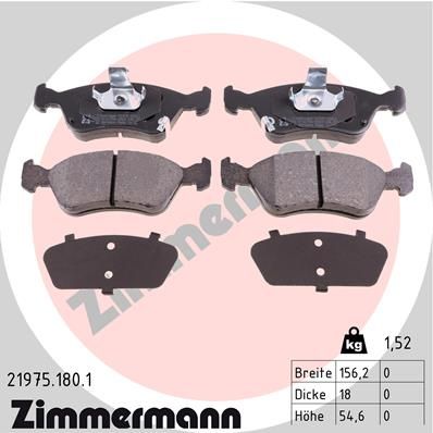 Brake Pad Set, disc brake ZIMMERMANN 21975.180.1