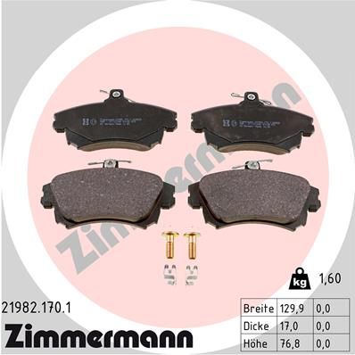 Brake Pad Set, disc brake ZIMMERMANN 21982.170.1