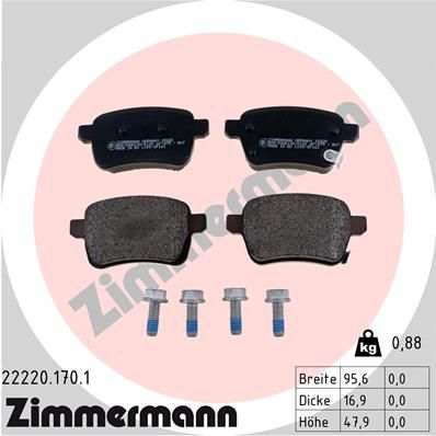 ZIMMERMANN 22220.170.1 Brake Pad Set, disc brake