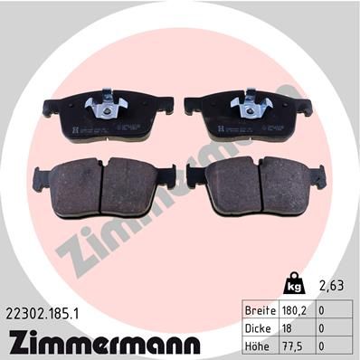 Brake Pad Set, disc brake ZIMMERMANN 22302.185.1