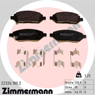 Brake Pad Set, disc brake ZIMMERMANN 22326.180.2