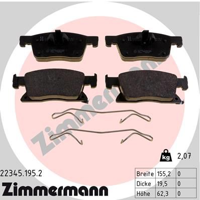 Brake Pad Set, disc brake ZIMMERMANN 22345.195.2