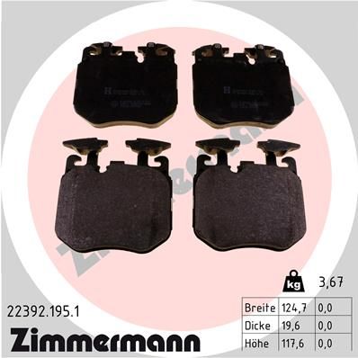 Brake Pad Set, disc brake ZIMMERMANN 22392.195.1