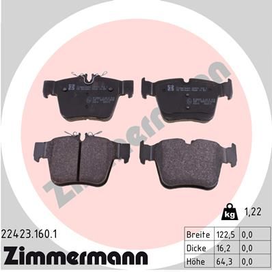 Brake Pad Set, disc brake ZIMMERMANN 22423.160.1