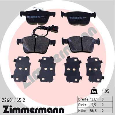 Brake Pad Set, disc brake ZIMMERMANN 22601.165.2