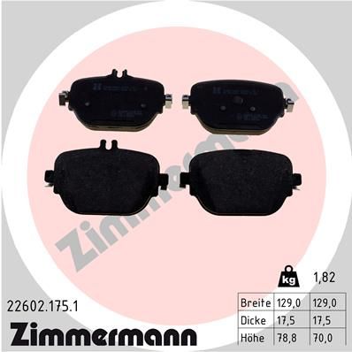 Brake Pad Set, disc brake ZIMMERMANN 22602.175.1