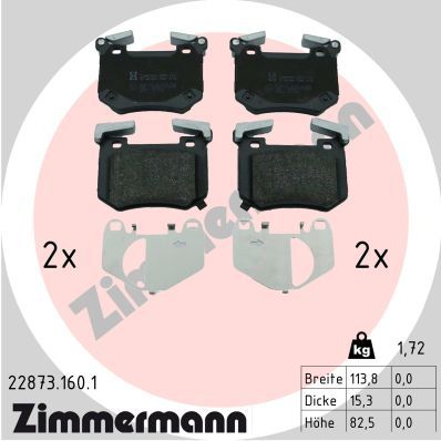 ZIMMERMANN 22873.160.1 Brake Pad Set, disc brake