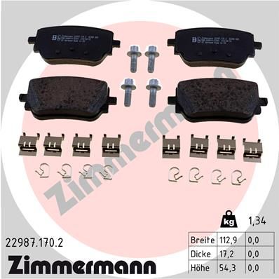 Brake Pad Set, disc brake ZIMMERMANN 22987.170.2