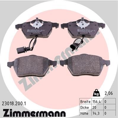 ZIMMERMANN 23018.200.1 Brake Pad Set, disc brake