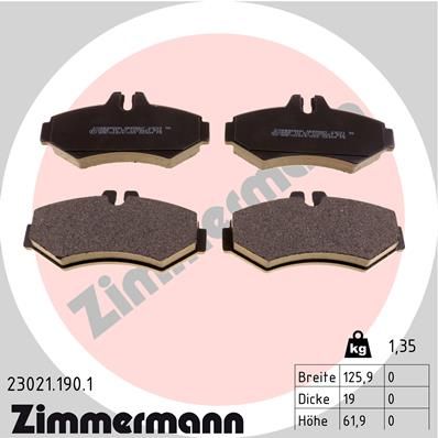 ZIMMERMANN 23021.190.1 Brake Pad Set, disc brake