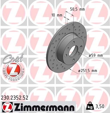 ZIMMERMANN 230.2352.52 Brake Disc