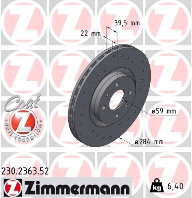 Brake Disc ZIMMERMANN 230.2363.52