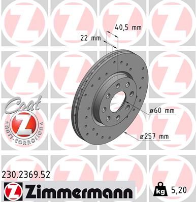 Brake Disc ZIMMERMANN 230.2369.52