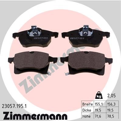 Brake Pad Set, disc brake ZIMMERMANN 23057.195.1